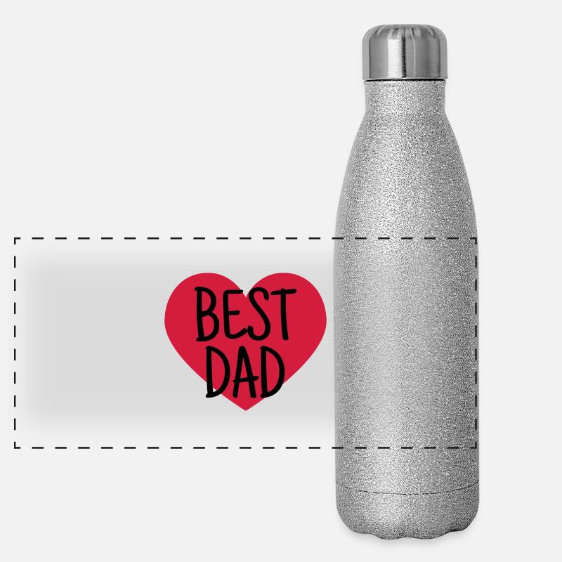 Papa Fête des Pères Naissance Bébé Anniversaire Gourde isotherme panoramique pailletée 500 ml