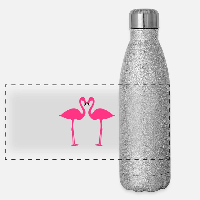 Flamingo, flamingos (super cheap!) Gourde isotherme panoramique pailletée 500 ml