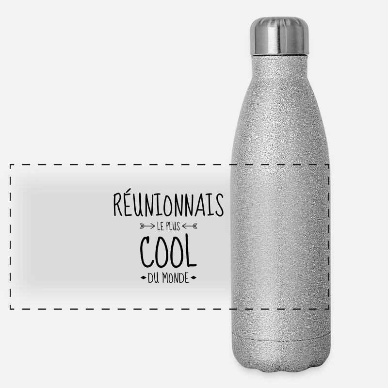 Réunion / 974 / Frankreich / Afrika Panorama Glitzer Isolierflasche 500 ml