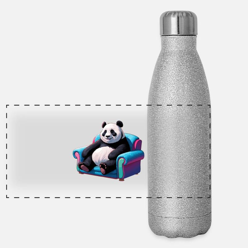 Panda cool sur le canapé Gourde isotherme panoramique pailletée 500 ml