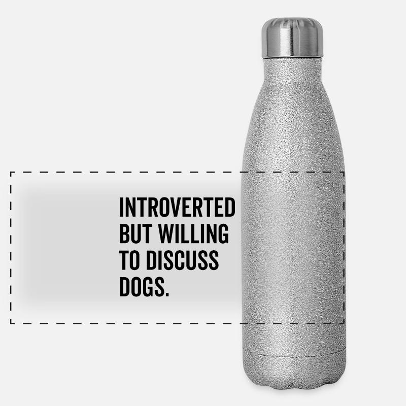 Introverti mais prêt à discuter des chiens Gourde isotherme panoramique pailletée 500 ml