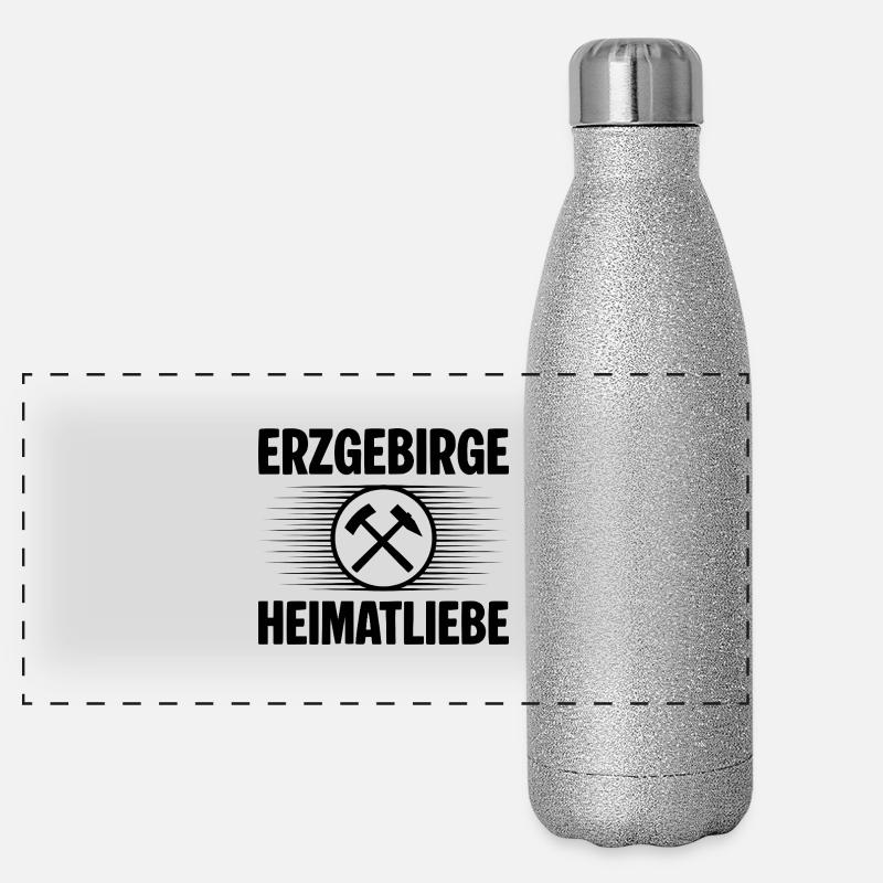 Erzgebirge Heimatliebe Panorama Glitzer Isolierflasche 500 ml