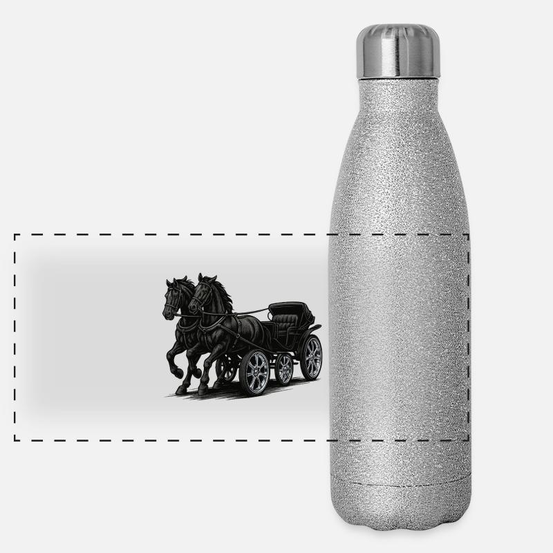 Carriage with modern chrome rims Panoramic Glitter Thermal Bottle 500 ml