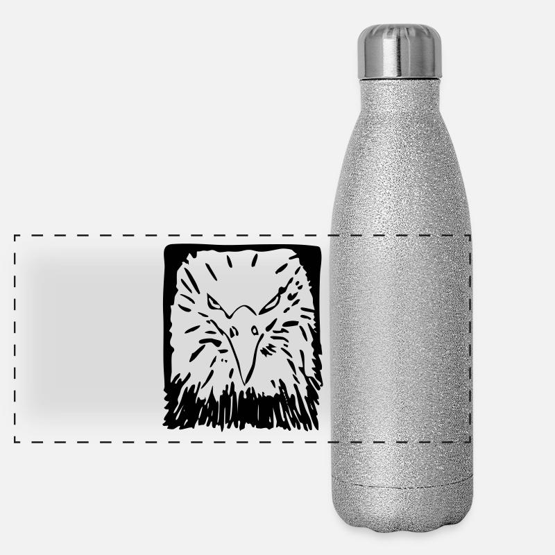 Adler, Vogel, Geschenk, Geschenkidee Panorama Glitzer Isolierflasche 500 ml