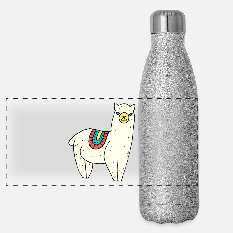 Alpaka Panorama Glitzer Isolierflasche 500 ml