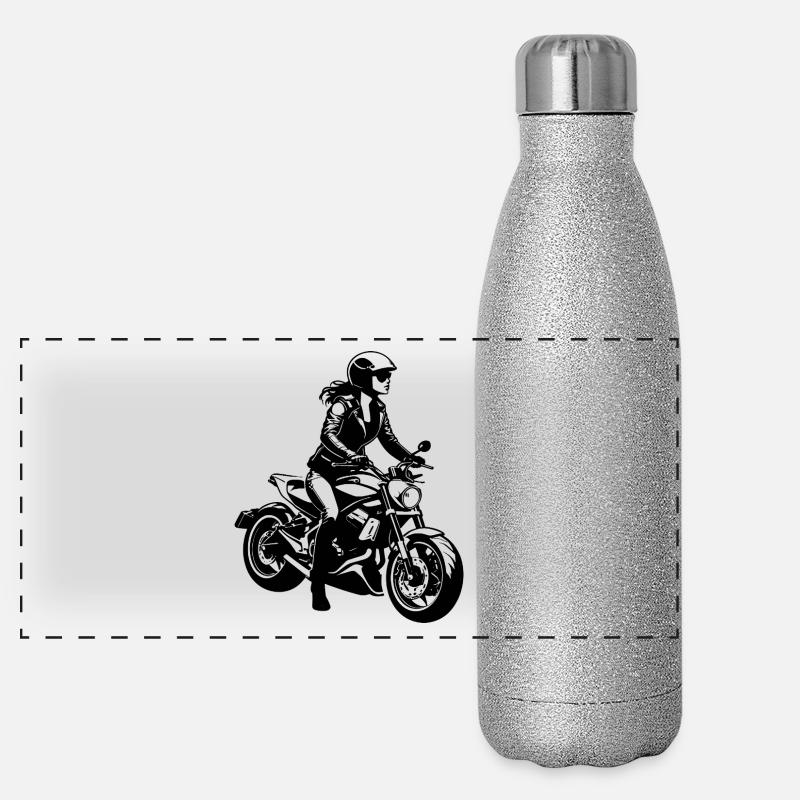 Motarde fille - Conception de moto Gourde isotherme panoramique pailletée 500 ml