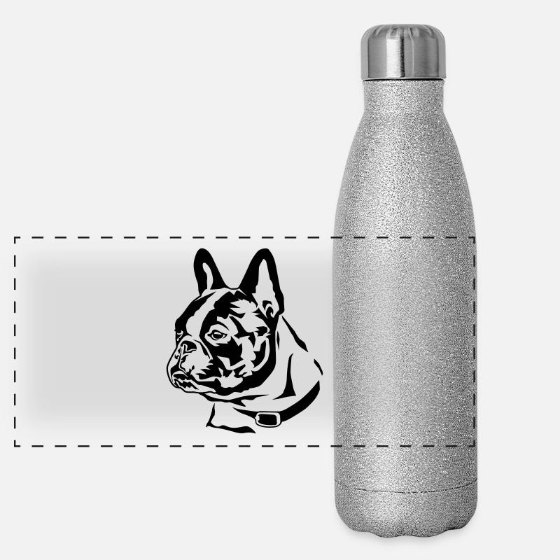 french_bully_head_01 Panorama Glitzer Isolierflasche 500 ml