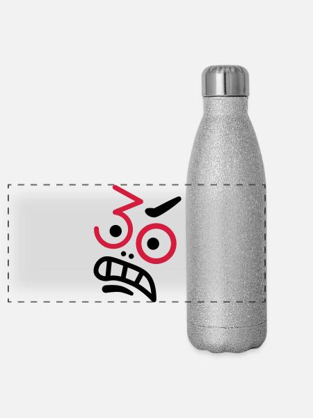 Ups, 30 years! - Panoramic Glitter Thermal Bottle 500 ml - silver glitter - Front
