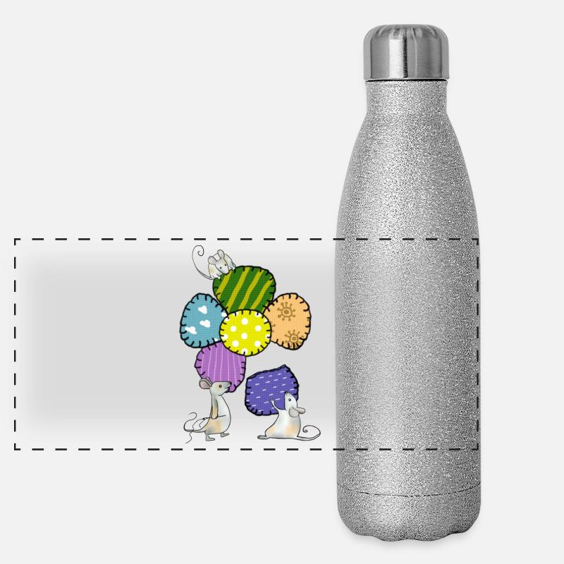 Blüte nähen Panorama Glitzer Isolierflasche 500 ml