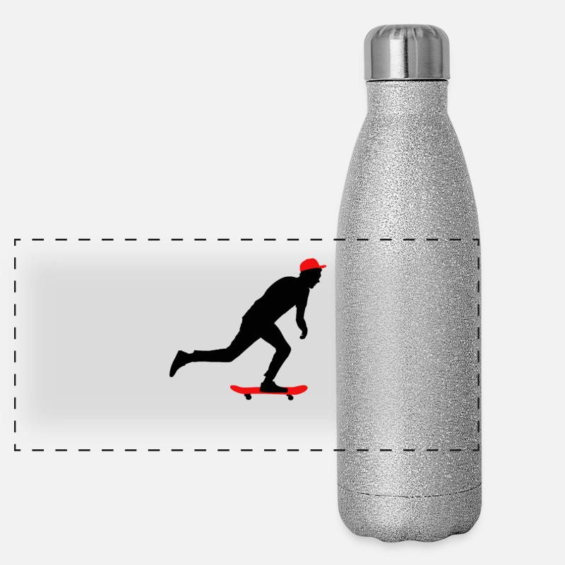 Skateboarding Panoramic Glitter Thermal Bottle 500 ml