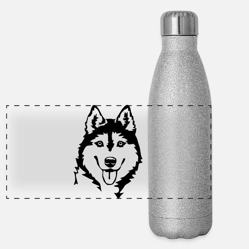 Husky head Panoramic Glitter Thermal Bottle 500 ml