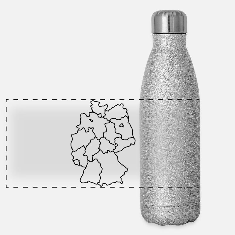 Germany Map Hand Drawn States Panoramic Glitter Thermal Bottle 500 ml