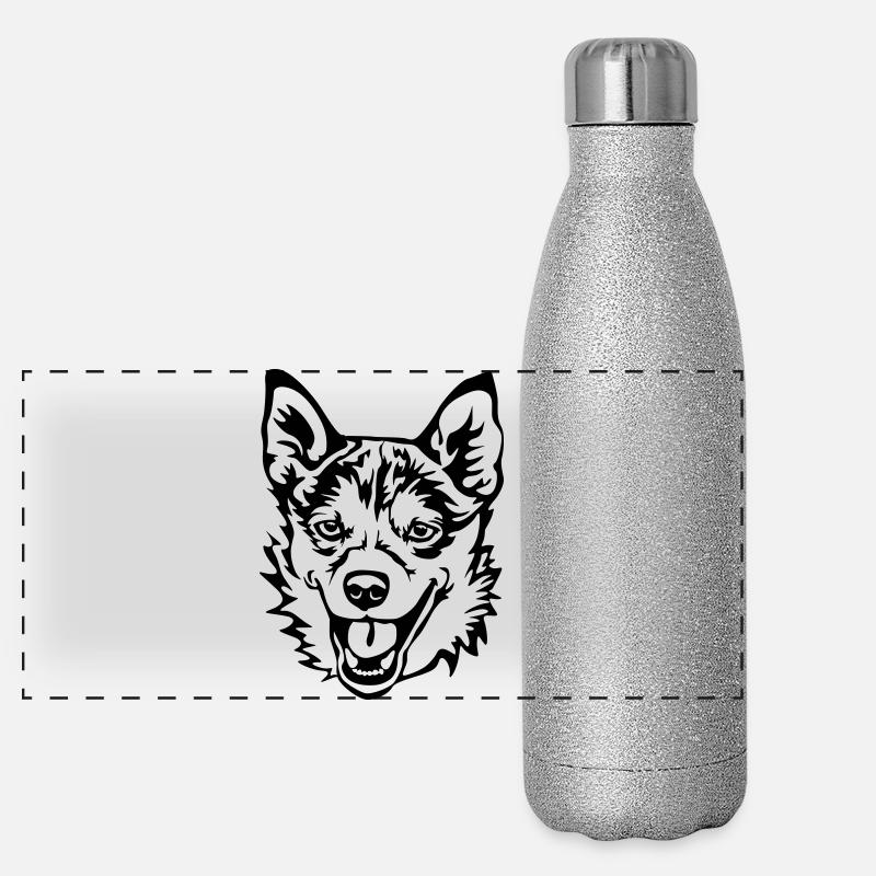Norwegischer Lundehund Panorama Glitzer Isolierflasche 500 ml