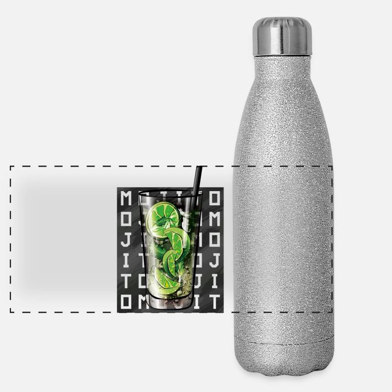 Mojito square writing Panoramic Glitter Thermal Bottle 500 ml