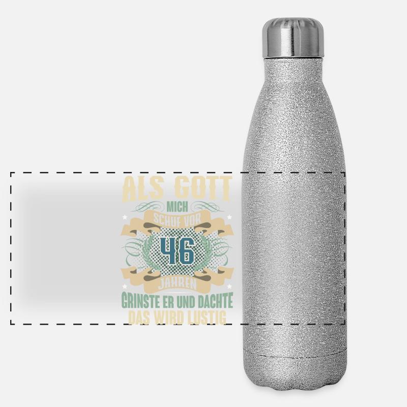 46. Geburtstag Als Gott Mich Schuf Vor Panorama Glitzer Isolierflasche 500 ml