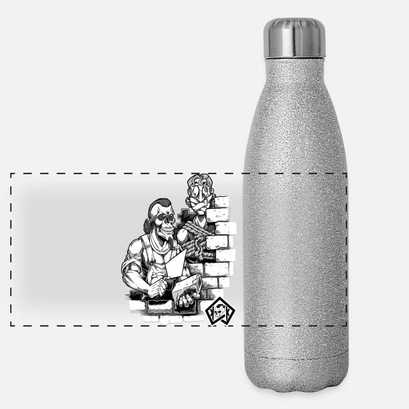 Maçon, maître maçon, artisan Gourde isotherme panoramique pailletée 500 ml