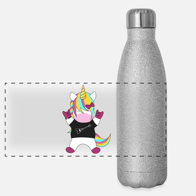 Regenbogen-Einhorn Rocker Panorama Glitzer Isolierflasche 500 ml