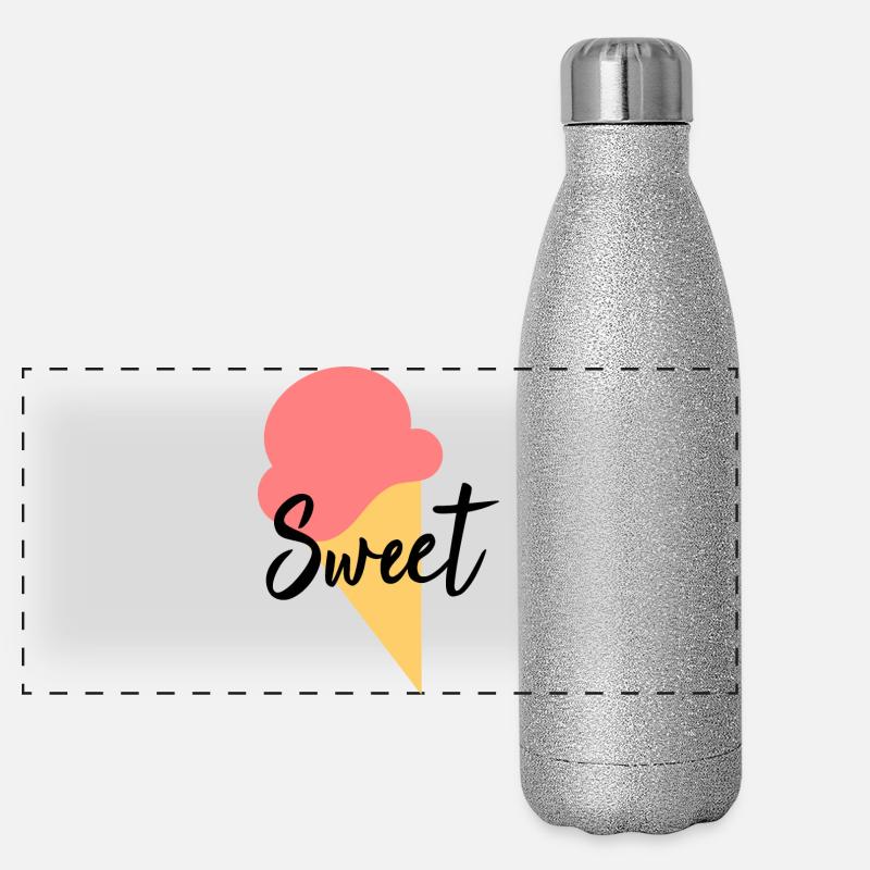 Eis Eiscreme Erdbeere Erdbeereis Sommer Festival Panorama Glitzer Isolierflasche 500 ml
