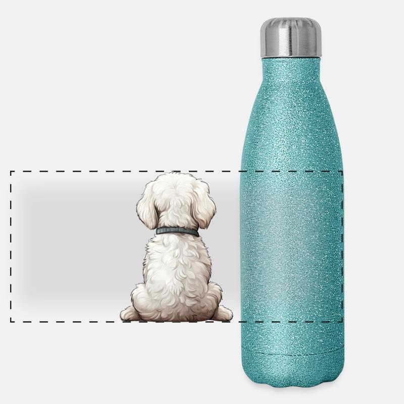 Bichon frisé Gourde isotherme panoramique pailletée 500 ml