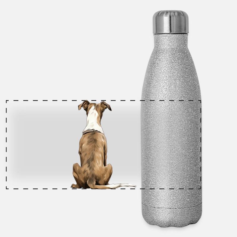 Windhund Panorama Glitzer Isolierflasche 500 ml
