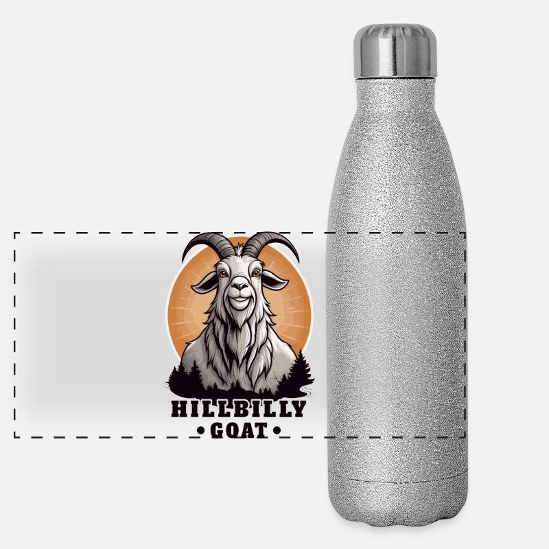 Chèvre Hillbilly billy Gourde isotherme panoramique pailletée 500 ml