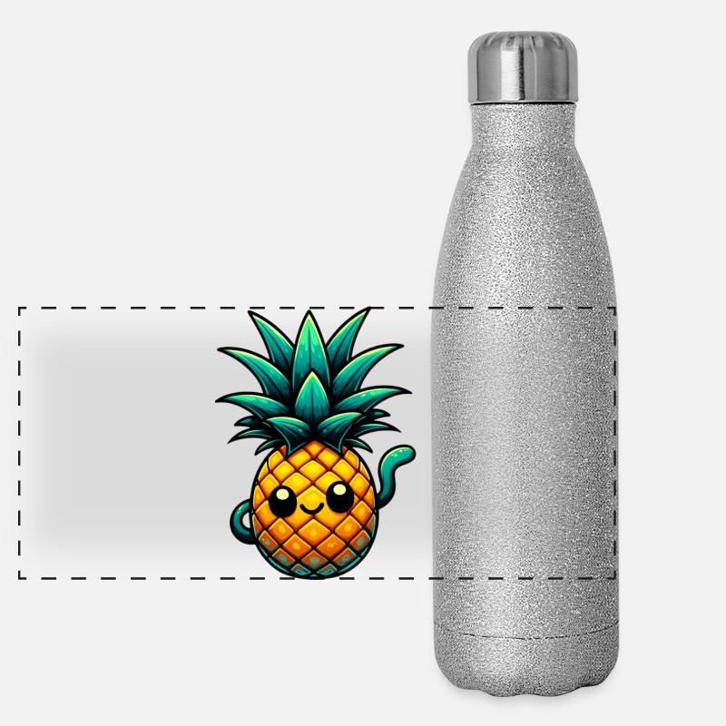 Ananas Panorama Glitzer Isolierflasche 500 ml