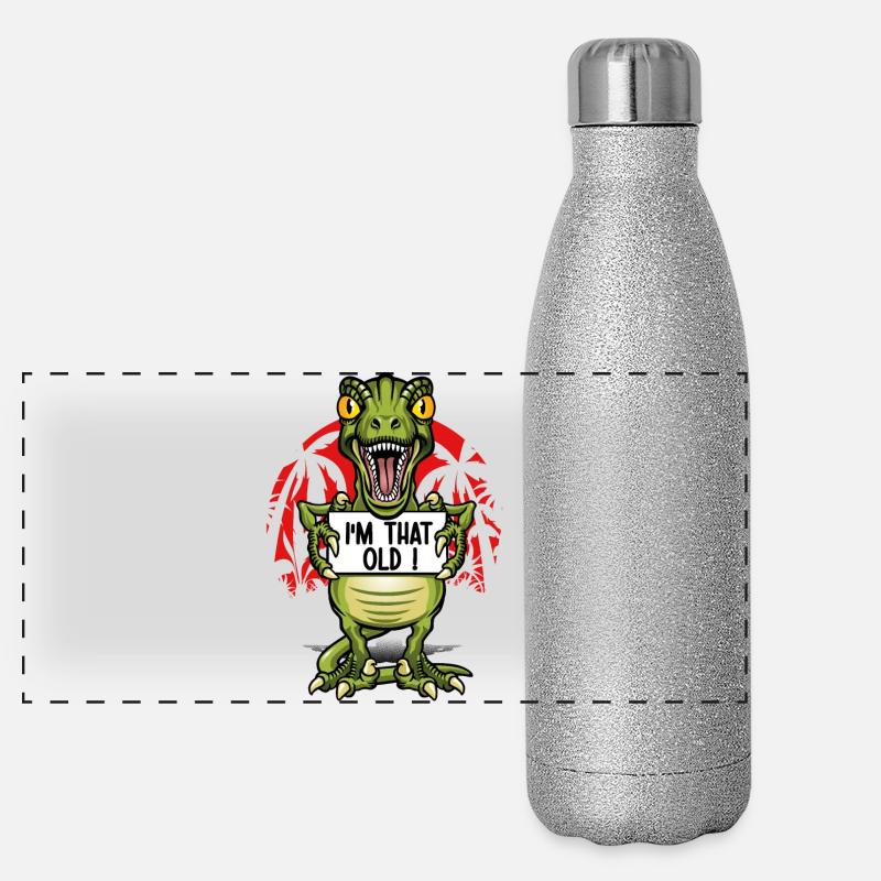 Vieux comme un dinosaure Gourde isotherme panoramique pailletée 500 ml