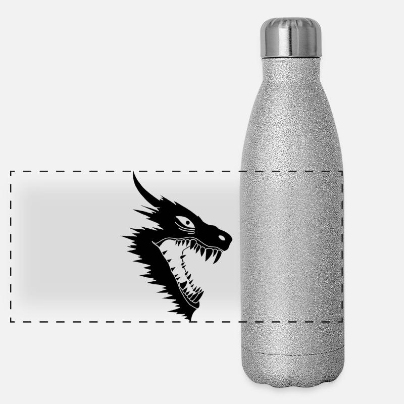 Black Dragon Attack Panoramic Glitter Thermal Bottle 500 ml