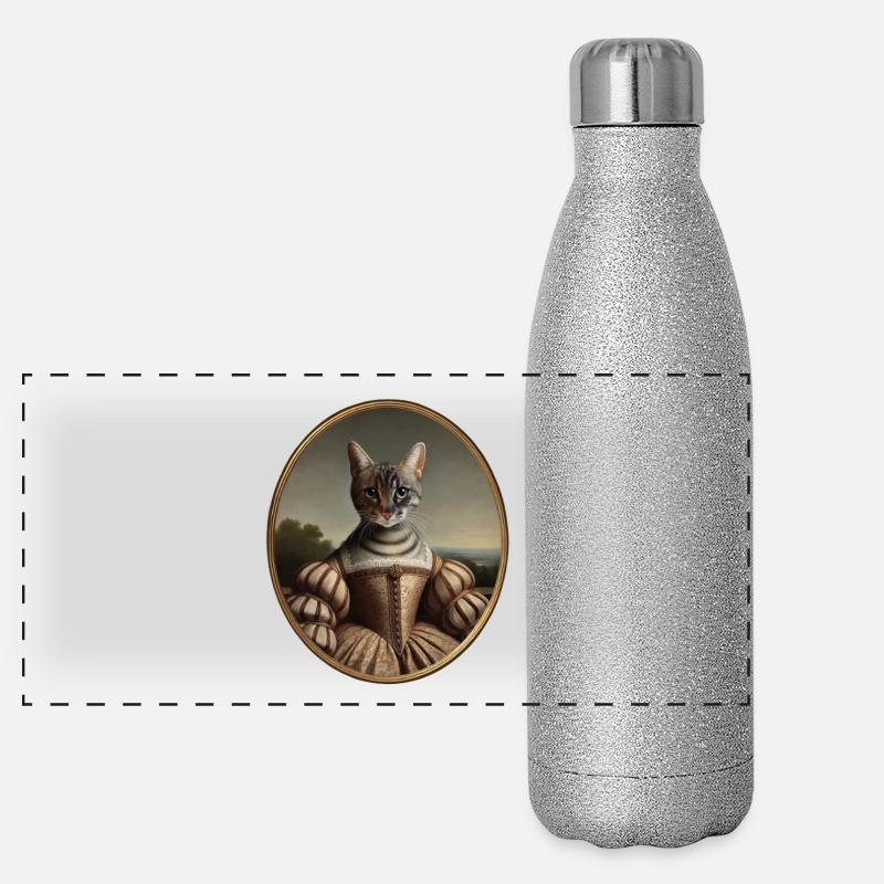 Bengalkatze im Stil der Renaissance Panorama Glitzer Isolierflasche 500 ml
