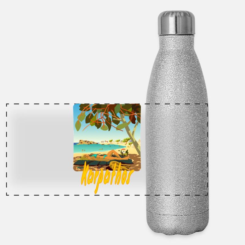 Karpathos Panorama Glitzer Isolierflasche 500 ml