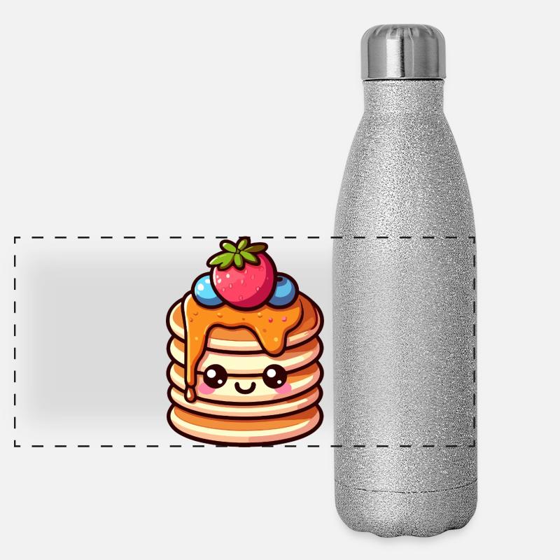 Conception de t-shirt Kawaii Snack Stack Gourde isotherme panoramique pailletée 500 ml
