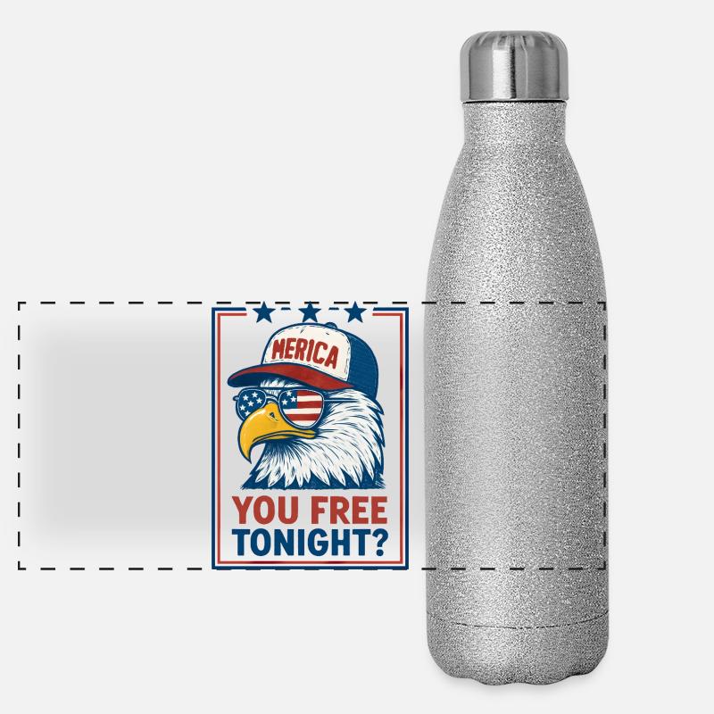 Du bist heute Abend frei, Adler, 4. Juli Panorama Glitzer Isolierflasche 500 ml