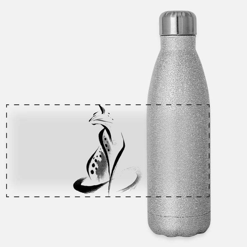 Guépard abstrait Gourde isotherme panoramique pailletée 500 ml