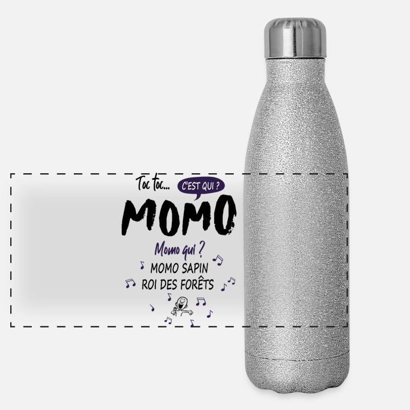 Momo Mohamed Mohammed Name Geburtstagsgeschenk Panorama Glitzer Isolierflasche 500 ml