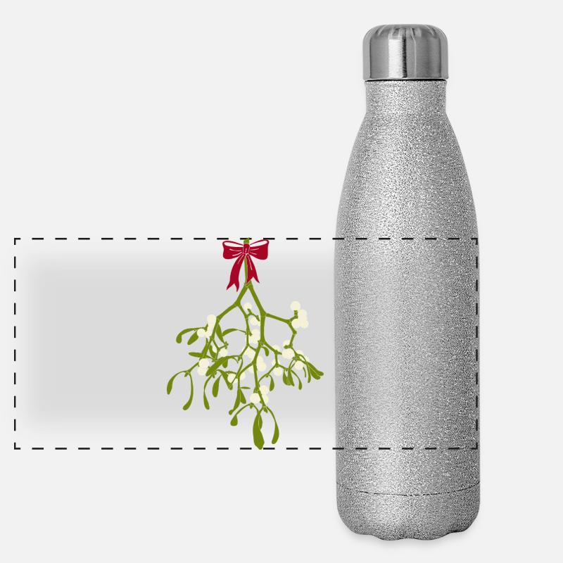 Gui avec ruban rouge - Décoration de Noël Gourde isotherme panoramique pailletée 500 ml