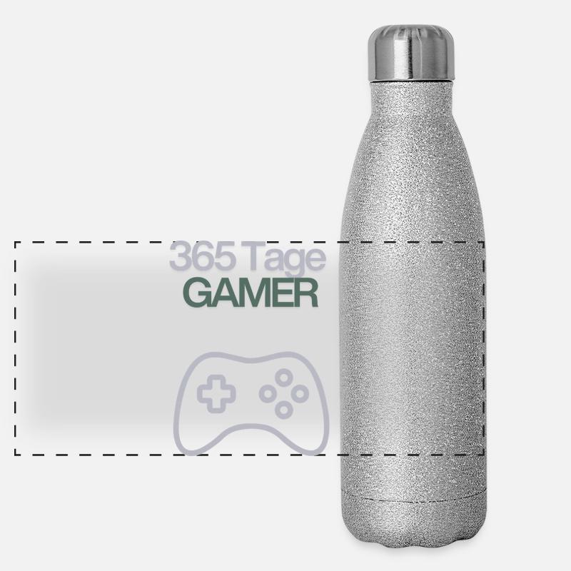 365 Days Gamer Controller Icon Panoramic Glitter Thermal Bottle 500 ml