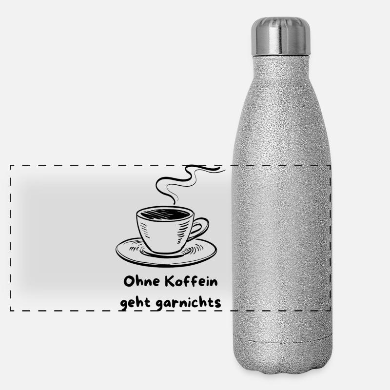 Tasse à café avec design de dicton de caféine Gourde isotherme panoramique pailletée 500 ml