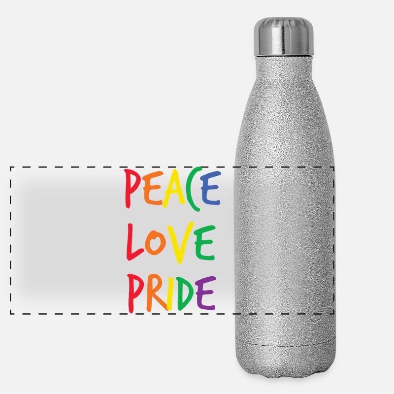 Regenbogen Peace Love Pride Panorama Glitzer Isolierflasche 500 ml