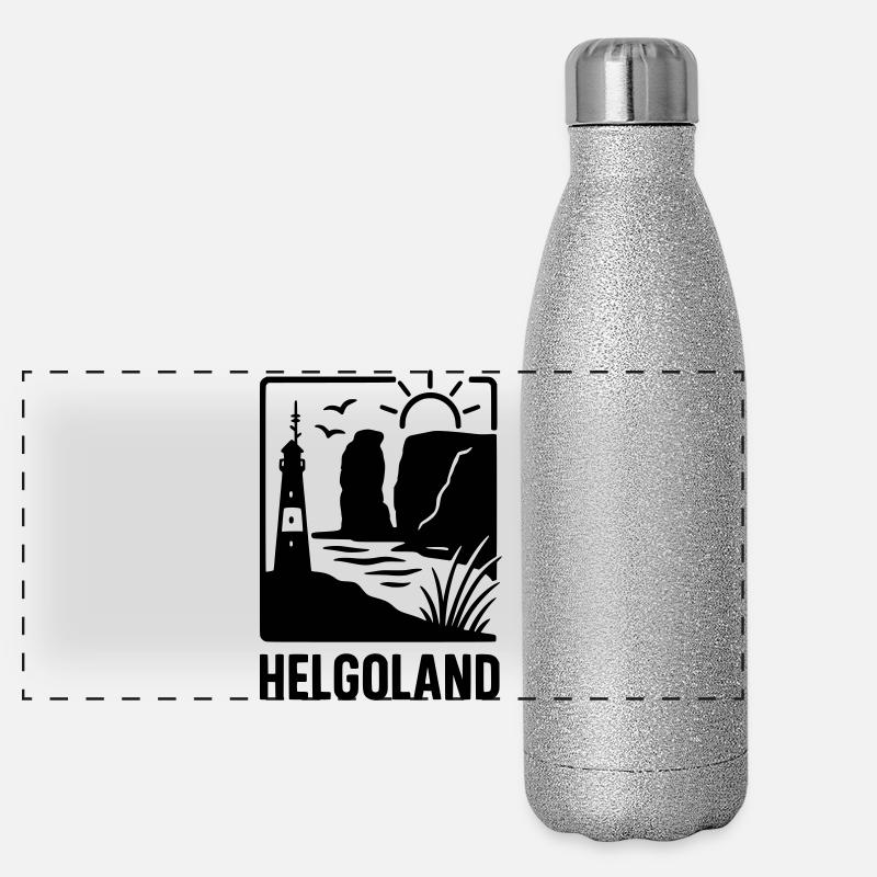 Helgoland Silhouette Panorama Glitzer Isolierflasche 500 ml