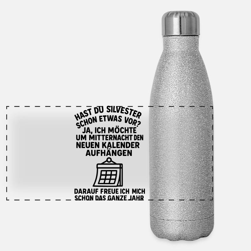 Blague sur le calendrier du réveillon du Nouvel An Gourde isotherme panoramique pailletée 500 ml