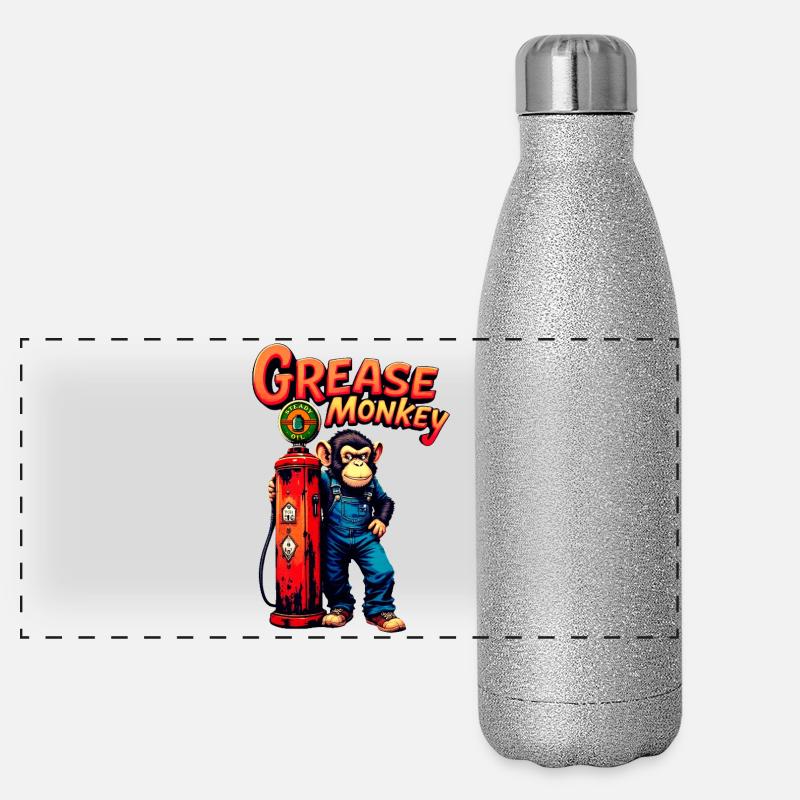 GreaseMonkey Retro Pump Design Panoramic Glitter Thermal Bottle 500 ml