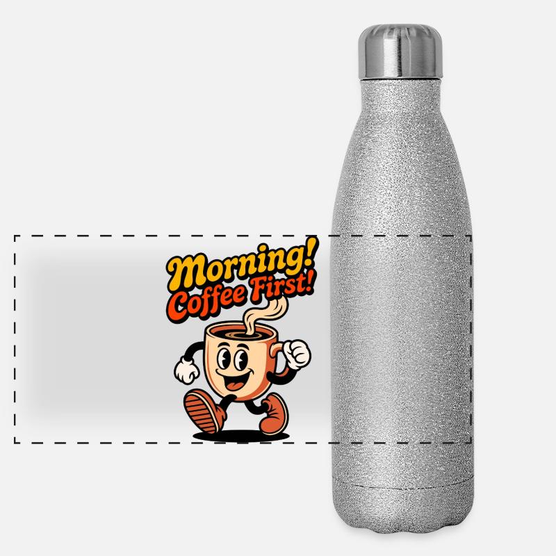 Café du matin d’abord ! Gourde isotherme panoramique pailletée 500 ml