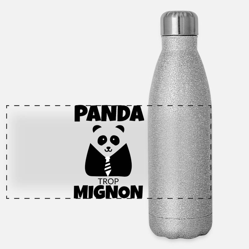 Panda zu süß Panorama Glitzer Isolierflasche 500 ml
