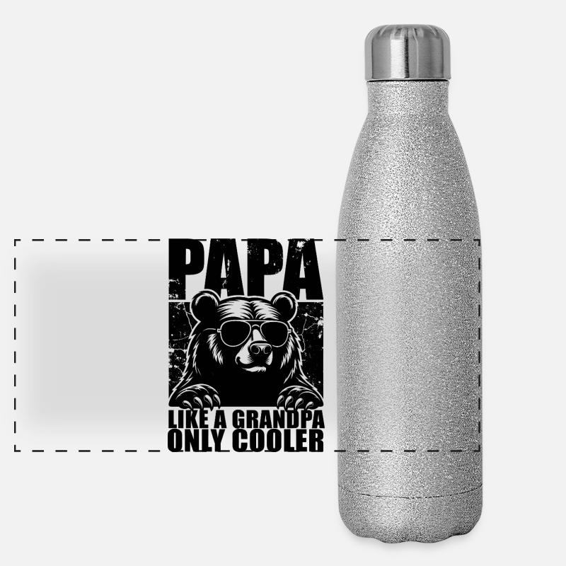 Papa comme un grand-père Juste plus cool Ours cool Gourde isotherme panoramique pailletée 500 ml