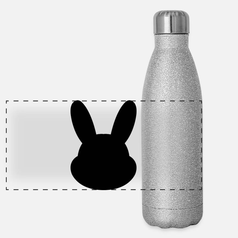 Tête de lapin Gourde isotherme panoramique pailletée 500 ml