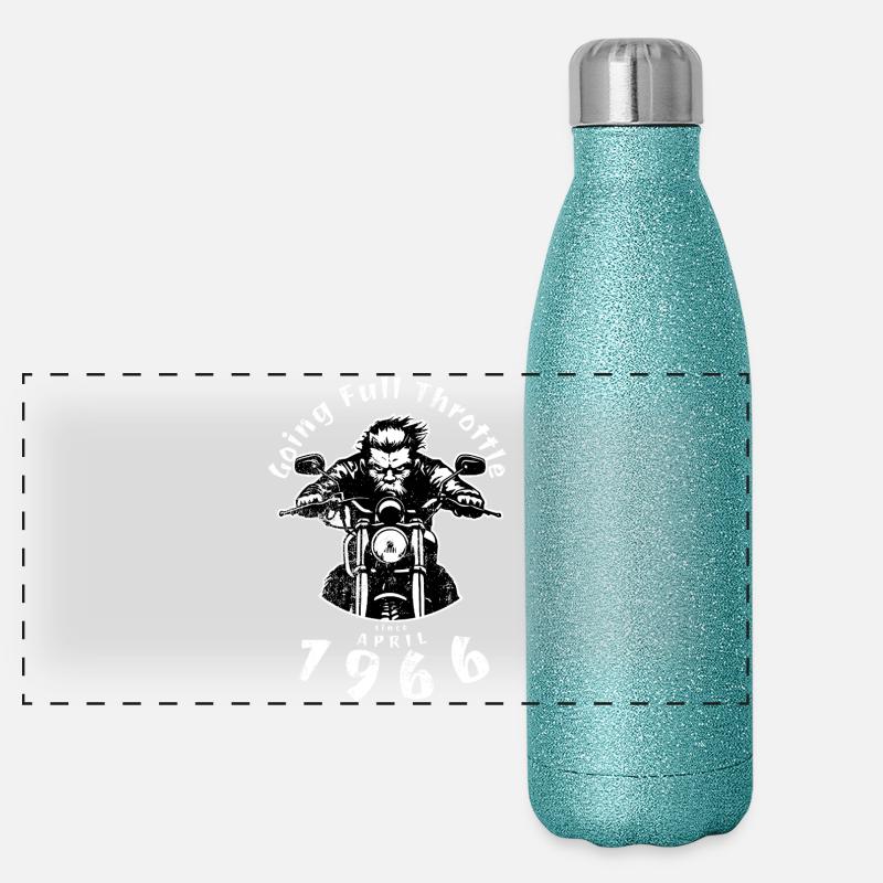 60. Geburtstag Going Full Throttle Since 04/1966 Panorama Glitzer Isolierflasche 500 ml