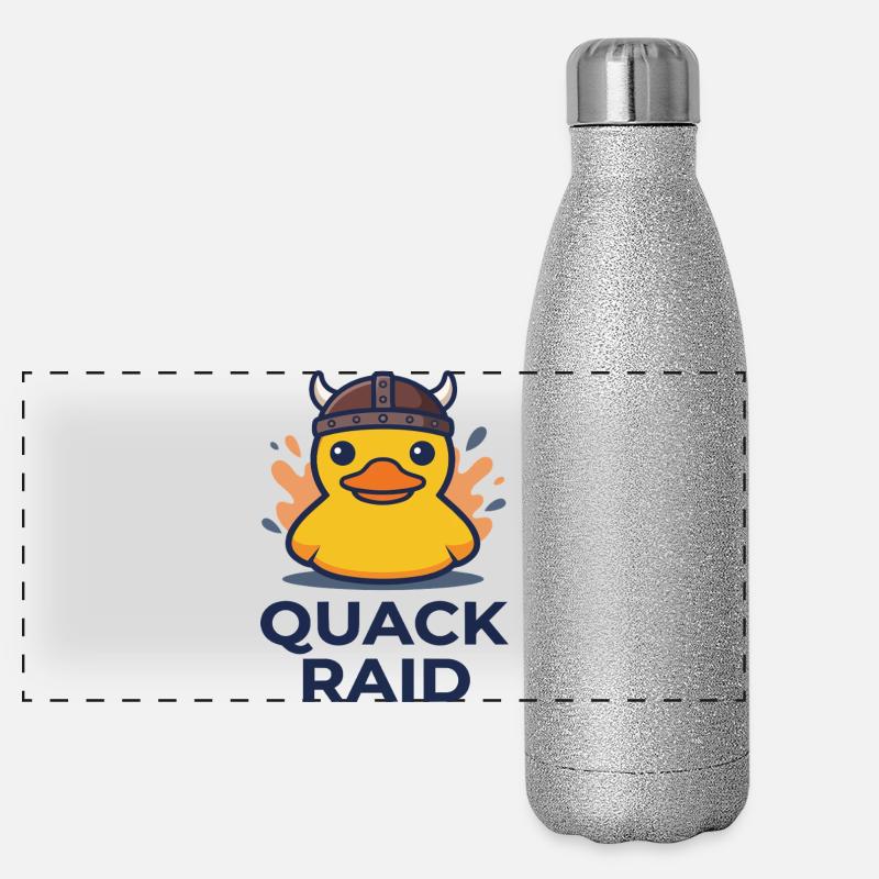 Wikinger-Ente: Quack-Überfall Panorama Glitzer Isolierflasche 500 ml