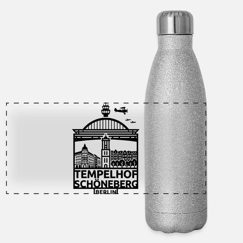 Berlin Tempelhof Schöneberg Wahrzeichen Silhouette Panorama Glitzer Isolierflasche 500 ml
