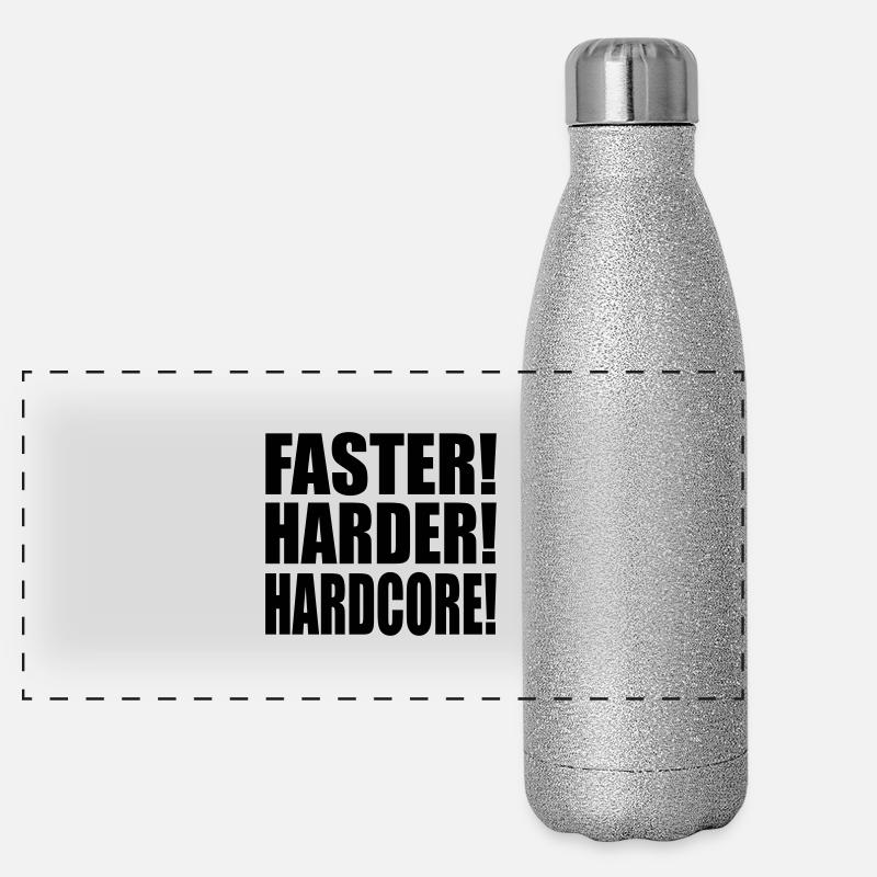 Faster Harder Hardcore DE Panorama Glitzer Isolierflasche 500 ml
