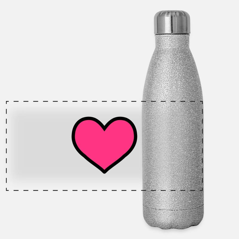 herz Panorama Glitzer Isolierflasche 500 ml